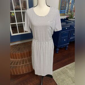 Merokeety Size X Large Striped high waist T shirt MIDI with Pockets,,